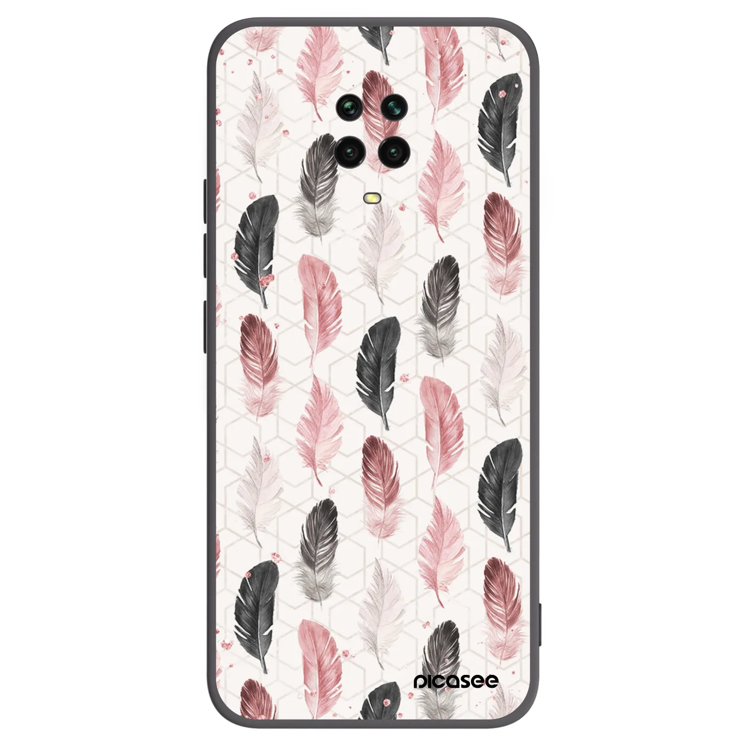 Picasee Xiaomi Redmi Note 9S Hülle - Schwarzes Silikon - Feder 2