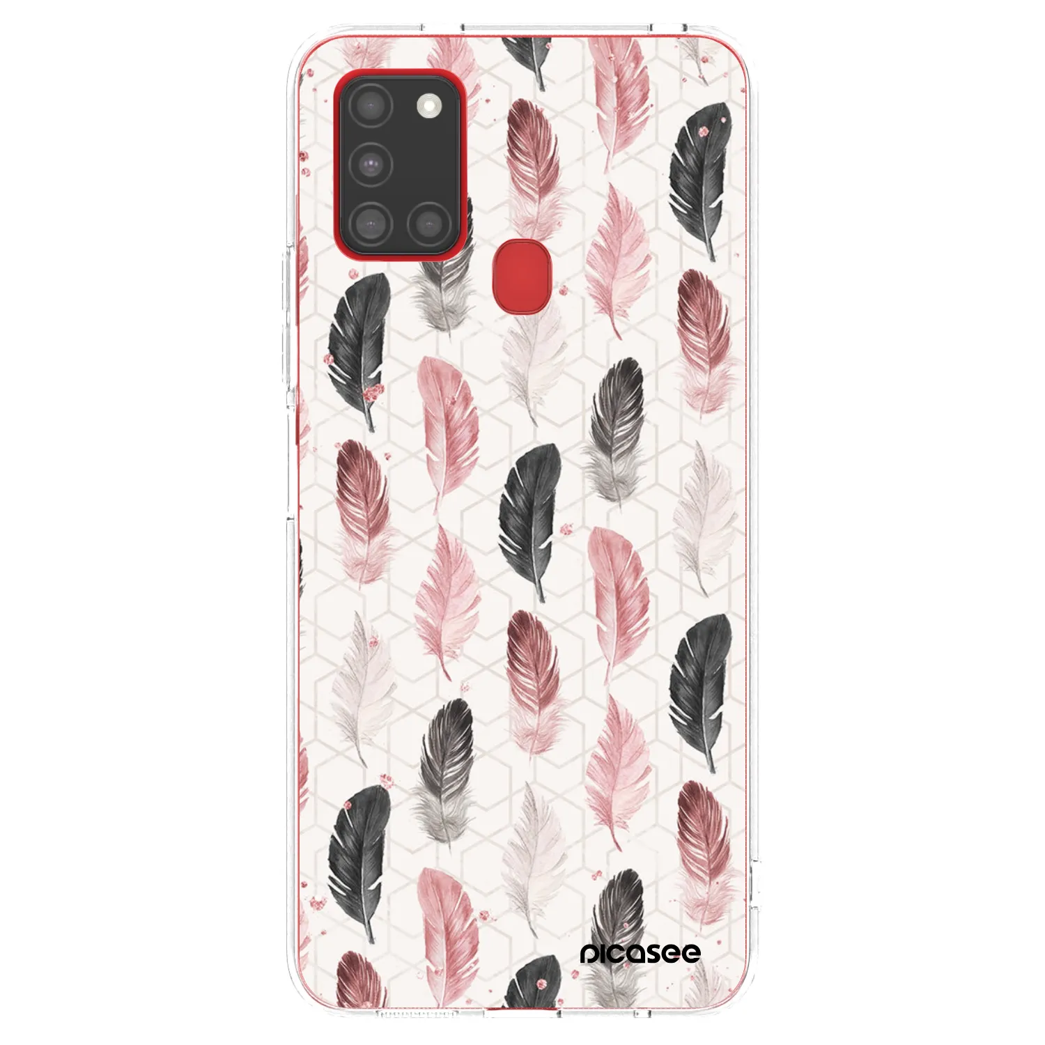 Picasee Samsung Galaxy A21s Hülle - Transparentes Silikon - Feder 2