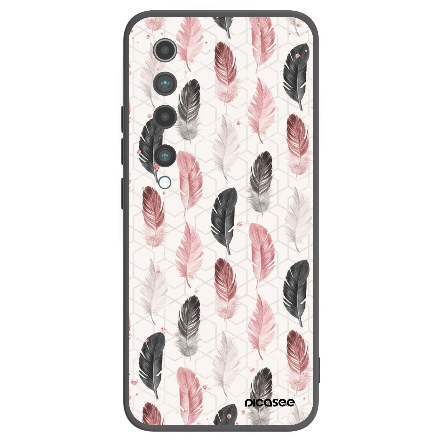 Picasee Xiaomi Mi 10 Hülle - Schwarzes Silikon - Feder 2