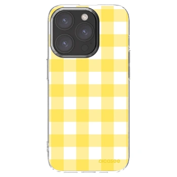 Picasee Apple iPhone 15 Pro Hülle - Transparentes Silikon - Gride lemon