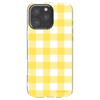 Picasee Apple iPhone 16 Pro Max Hülle - Transparentes Silikon - Gride lemon