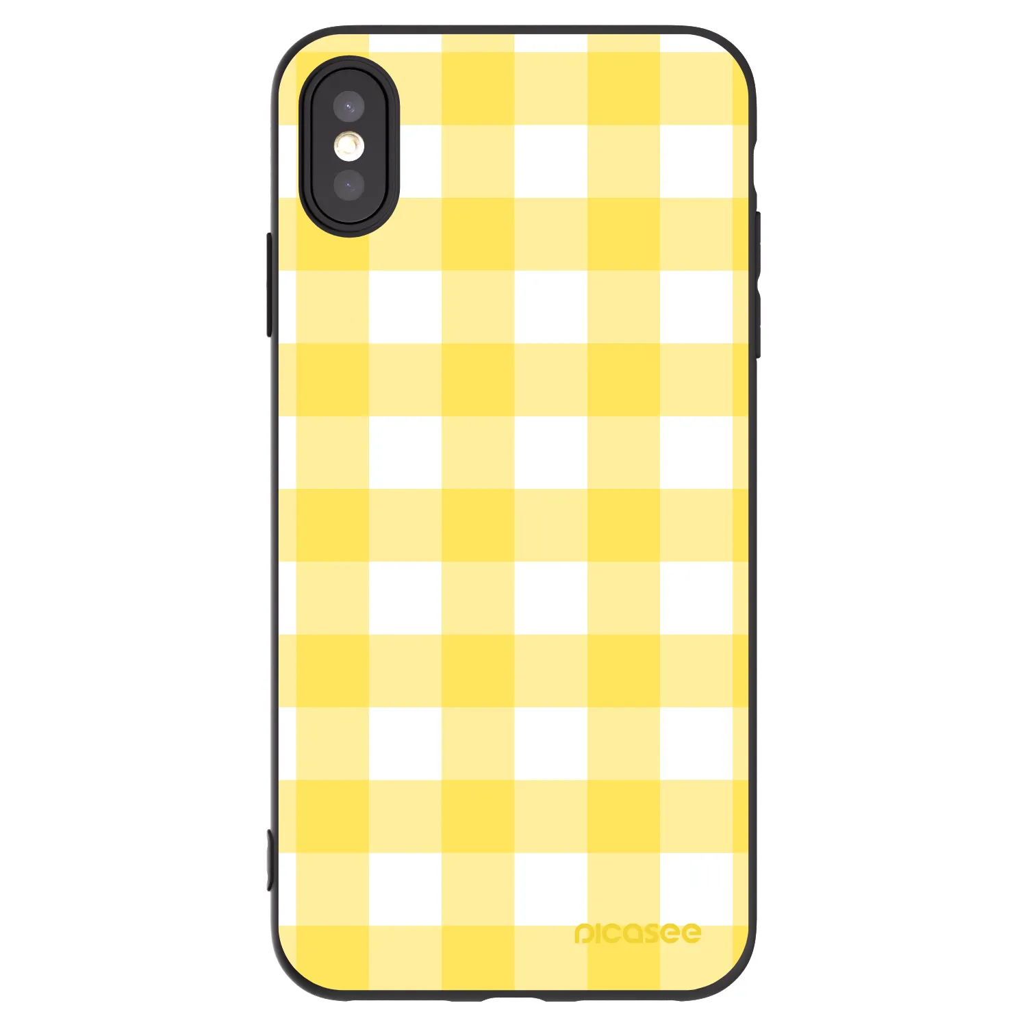 Picasee Apple iPhone XS Max Hülle - Schwarzes Silikon - Gride lemon
