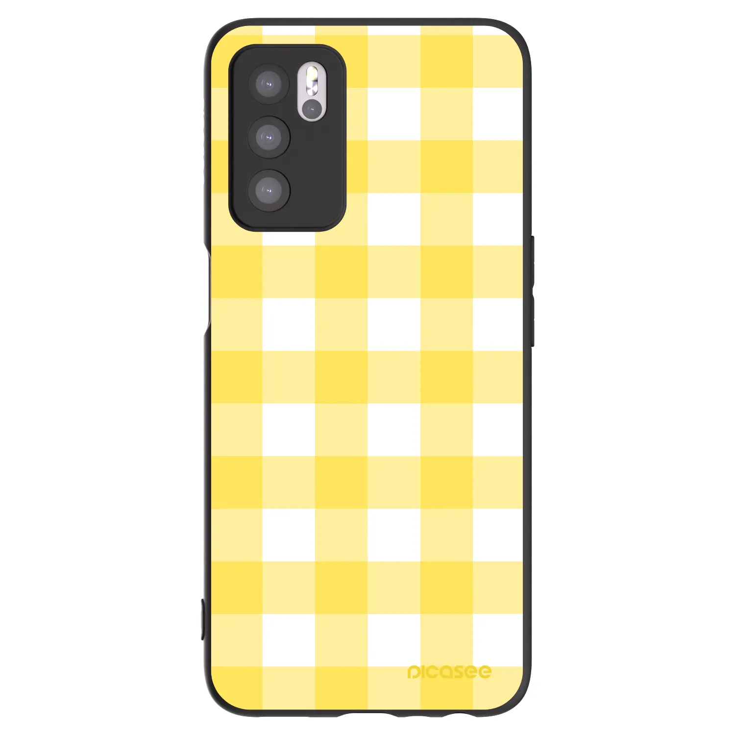 Picasee OPPO A16 Hülle - Schwarzes Silikon - Gride lemon