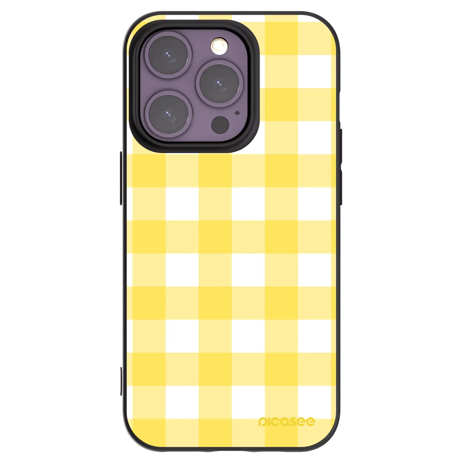 Picasee Apple iPhone 14 Pro Hülle - Schwarzes Silikon - Gride lemon