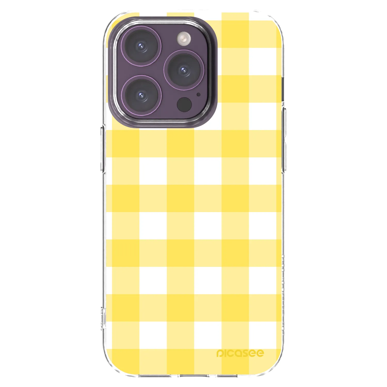 Picasee Apple iPhone 14 Pro Hülle - Transparentes Silikon - Gride lemon