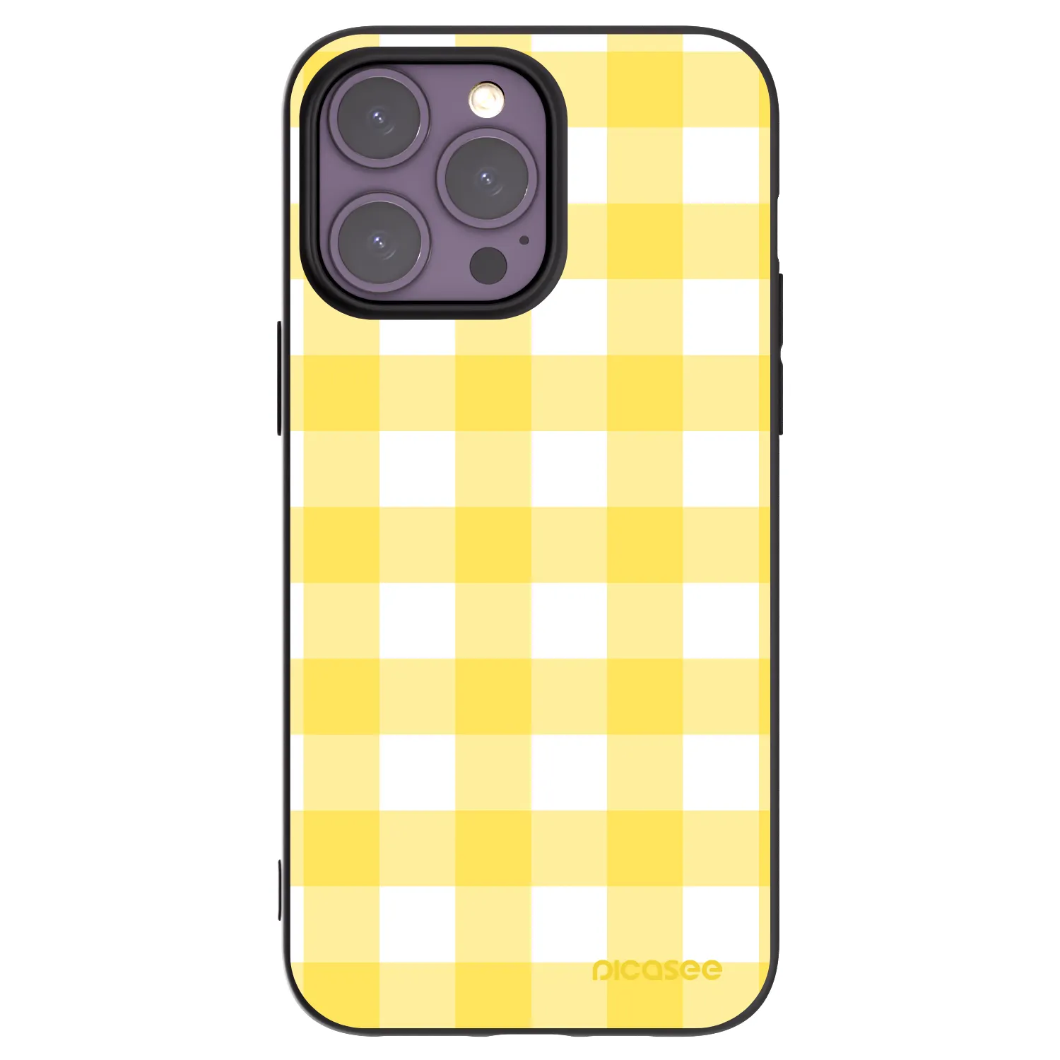 Picasee Apple iPhone 14 Pro Max Hülle - Schwarzes Silikon - Gride lemon