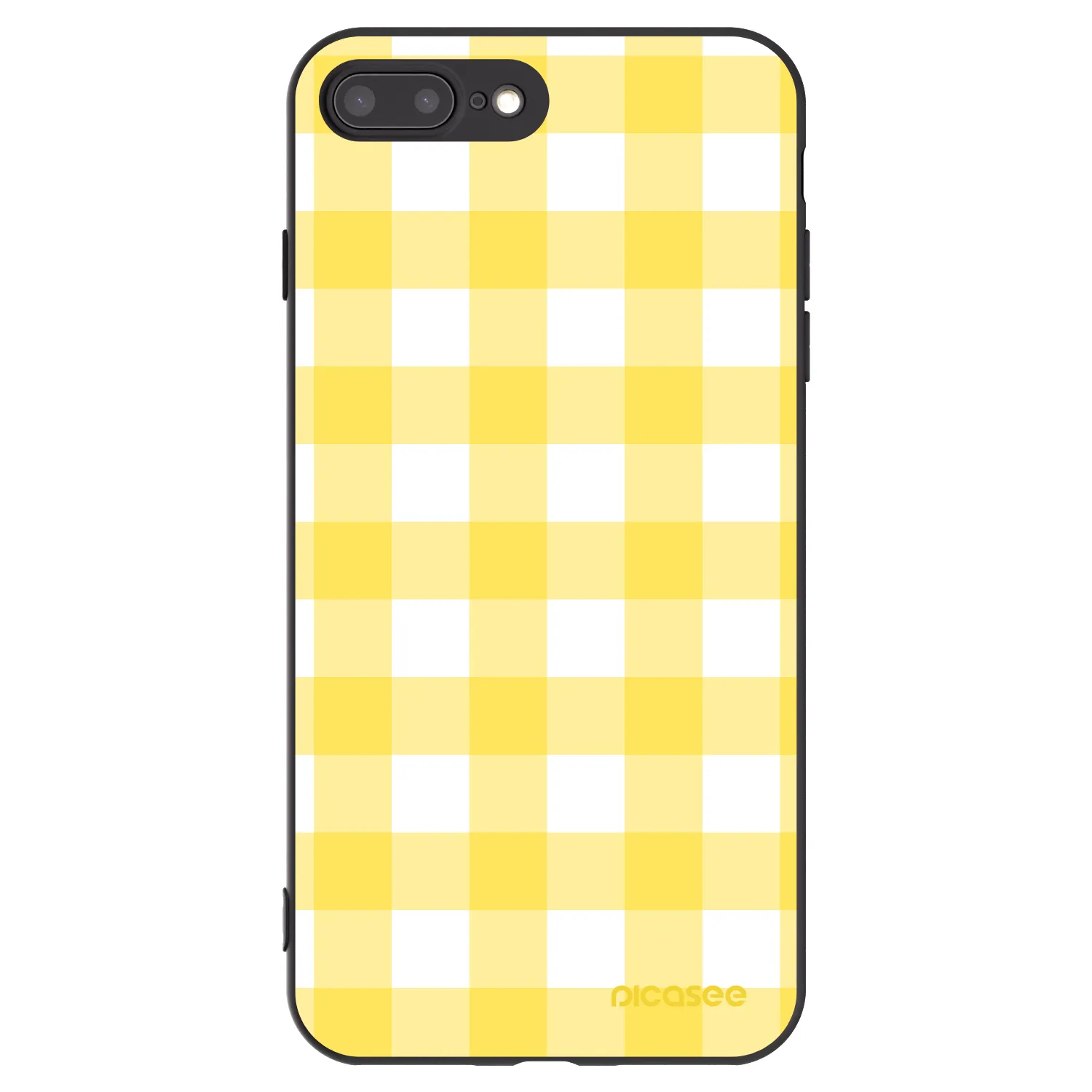 Picasee Apple iPhone 8 Plus Hülle - Schwarzes Silikon - Gride lemon