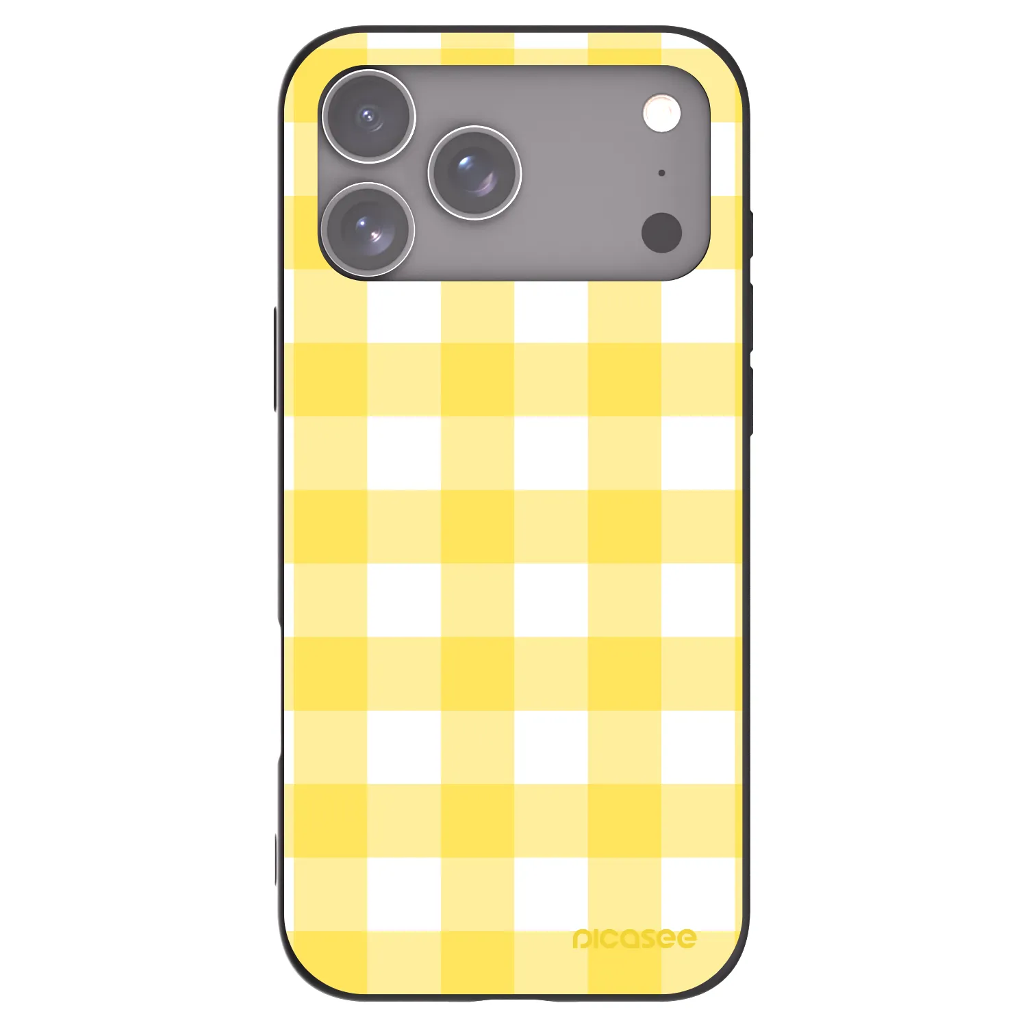 Picasee Apple iPhone 17 Pro Max Hülle - Schwarzes Silikon - Gride lemon