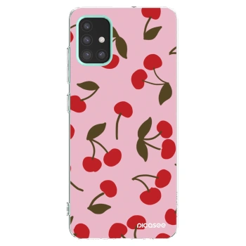 Picasee Samsung Galaxy M31s Hülle - Transparentes Silikon - Cherry