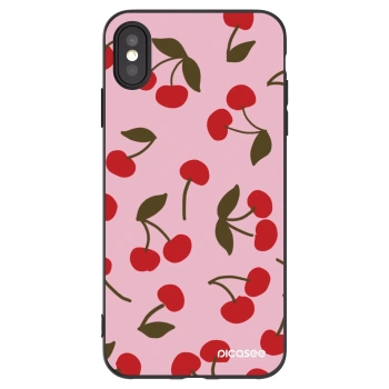 Picasee Apple iPhone XS Max Hülle - Schwarzes Silikon - Cherry
