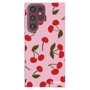 Picasee Samsung Galaxy S22 Ultra 5G Hülle - Transparentes Silikon - Cherry