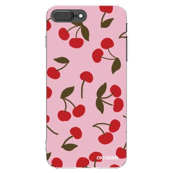 Picasee Apple iPhone 8 Plus Hülle - Transparentes Silikon - Cherry
