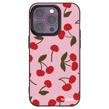 Picasee Apple iPhone 14 Pro Hülle - Schwarzes Silikon - Cherry