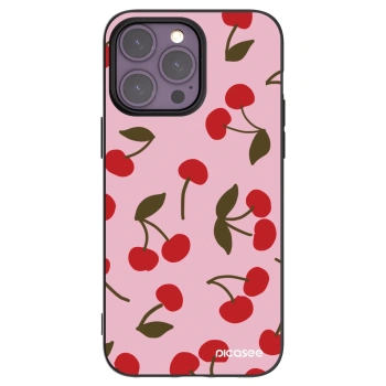 Picasee Apple iPhone 14 Pro Max Hülle - Schwarzes Silikon - Cherry