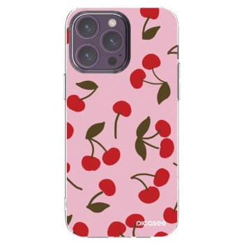 Picasee Apple iPhone 14 Pro Max Hülle - Transparentes Silikon - Cherry