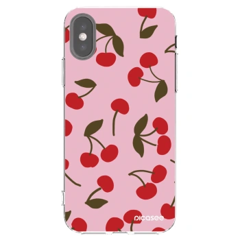 Picasee Apple iPhone X/XS Hülle - Transparentes Silikon - Cherry