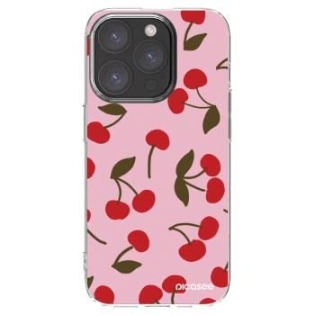 Picasee Apple iPhone 15 Pro Hülle - Transparentes Silikon - Cherry