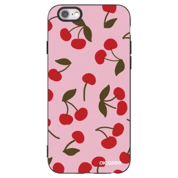 Picasee Apple iPhone 6/6S Hülle - Schwarzes Silikon - Cherry
