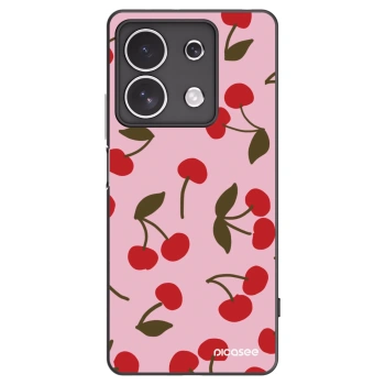 Picasee Xiaomi Redmi Note 13 4G Hülle - Schwarzes Silikon - Cherry