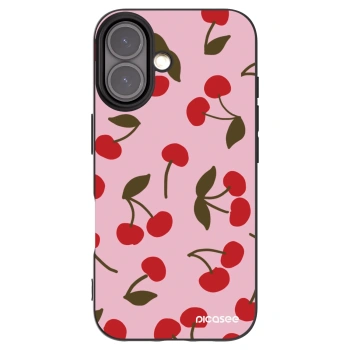 Picasee Apple iPhone 16 Hülle - Schwarzes Silikon - Cherry