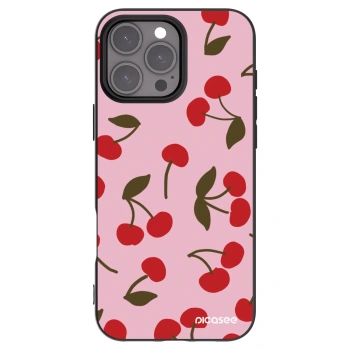 Picasee Apple iPhone 16 Pro Max Hülle - Schwarzes Silikon - Cherry