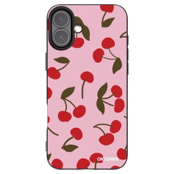 Picasee Apple iPhone 16 Plus Hülle - Schwarzes Silikon - Cherry