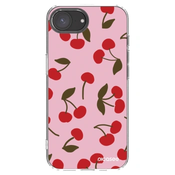 Picasee Apple iPhone 16e Hülle - Transparentes Silikon - Cherry