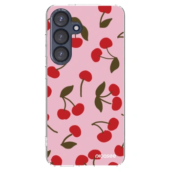 Picasee Samsung Galaxy S25 5G Hülle - Transparentes Silikon - Cherry