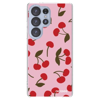 Picasee Samsung Galaxy S25 Ultra 5G Hülle - Transparentes Silikon - Cherry