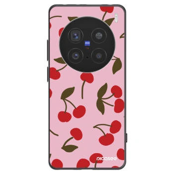 Picasee Vivo X200 Pro Hülle - Schwarzes Silikon - Cherry