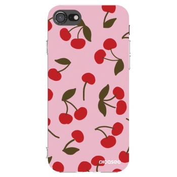 Picasee Apple iPhone 8 Hülle - Transparentes Silikon - Cherry