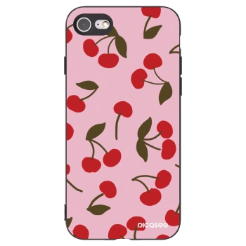 Picasee Apple iPhone SE 2020 Hülle - Schwarzes Silikon - Cherry