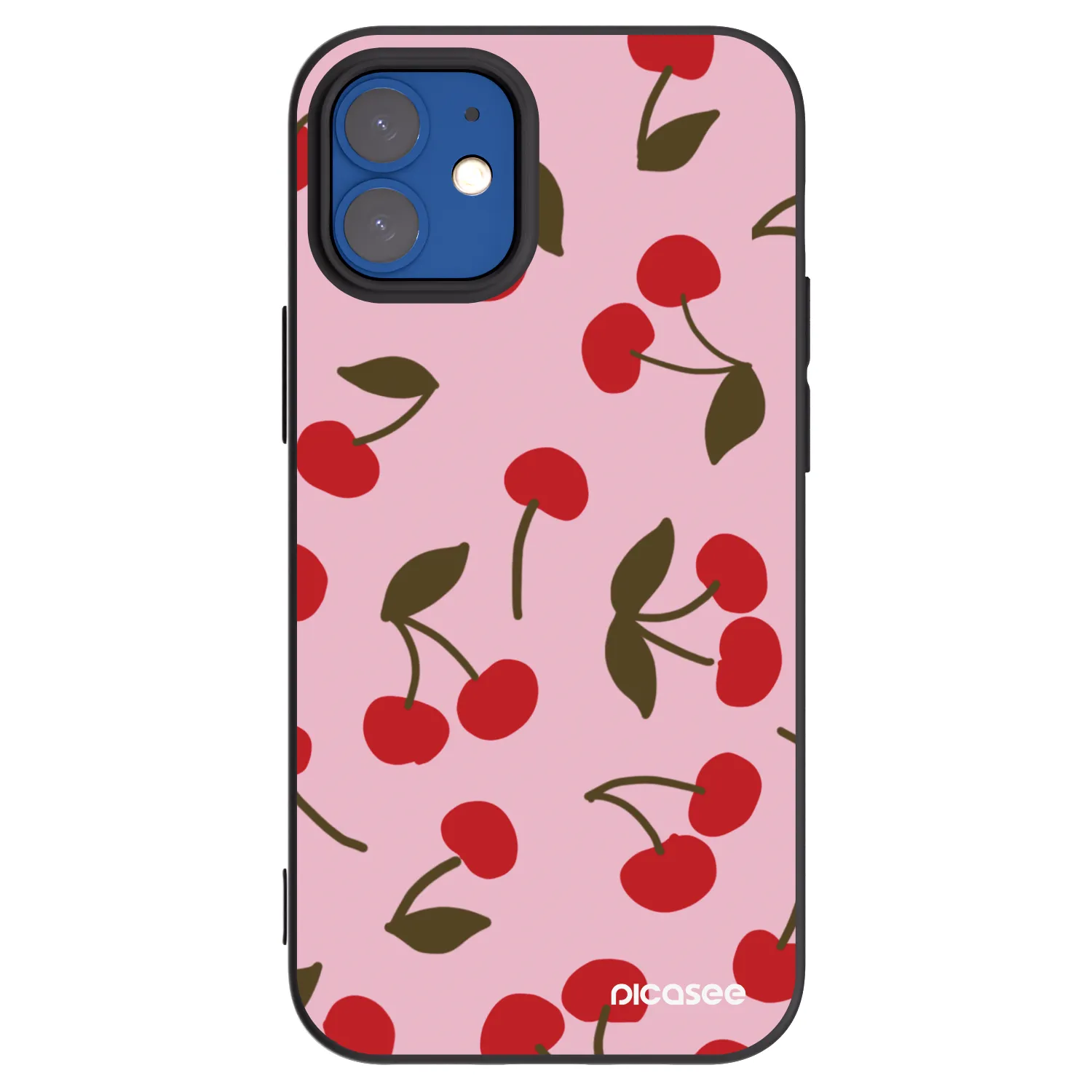 Picasee Apple iPhone 12 mini Hülle - Schwarzes Silikon - Cherry