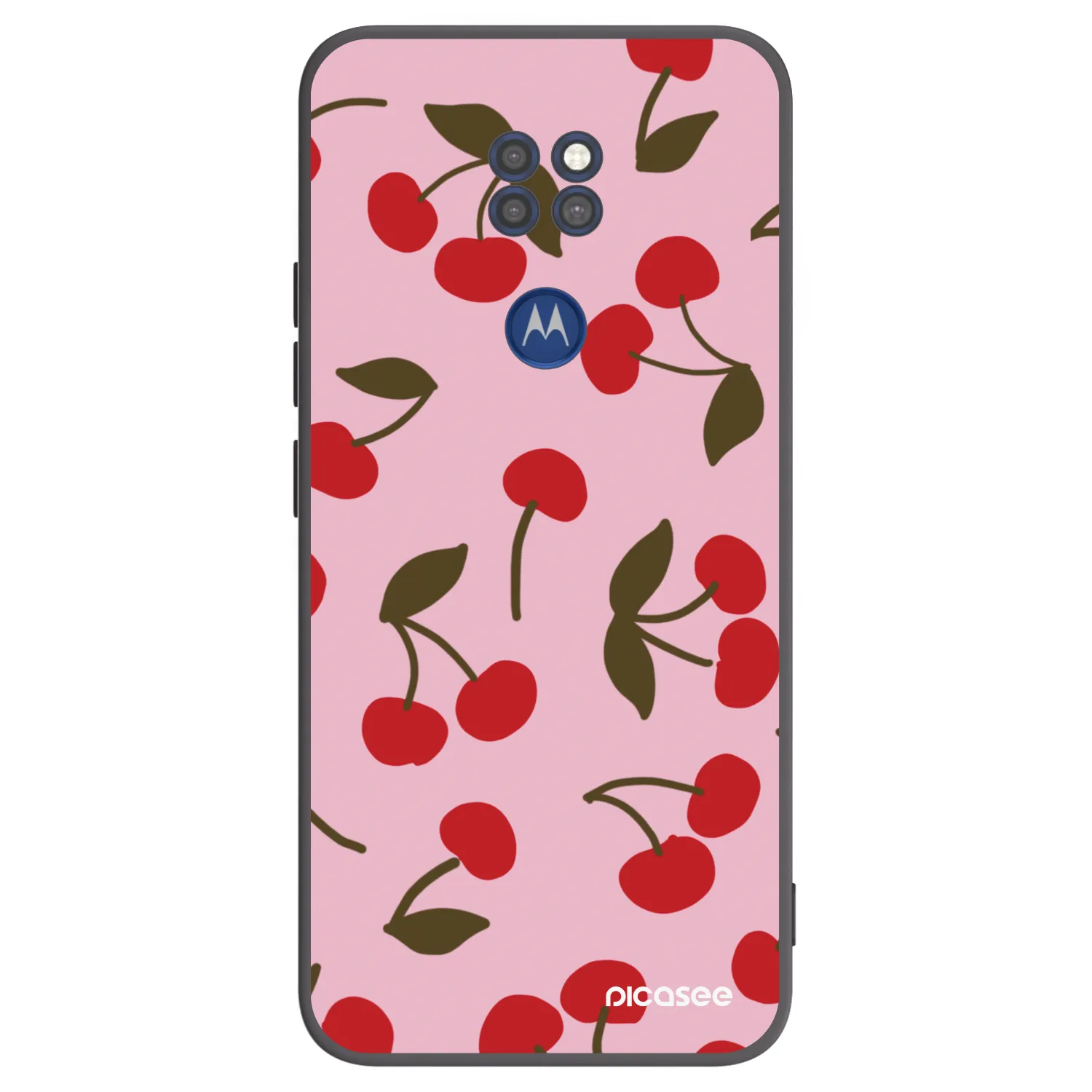 Picasee Motorola Moto G9 Play Hülle - Schwarzes Silikon - Cherry