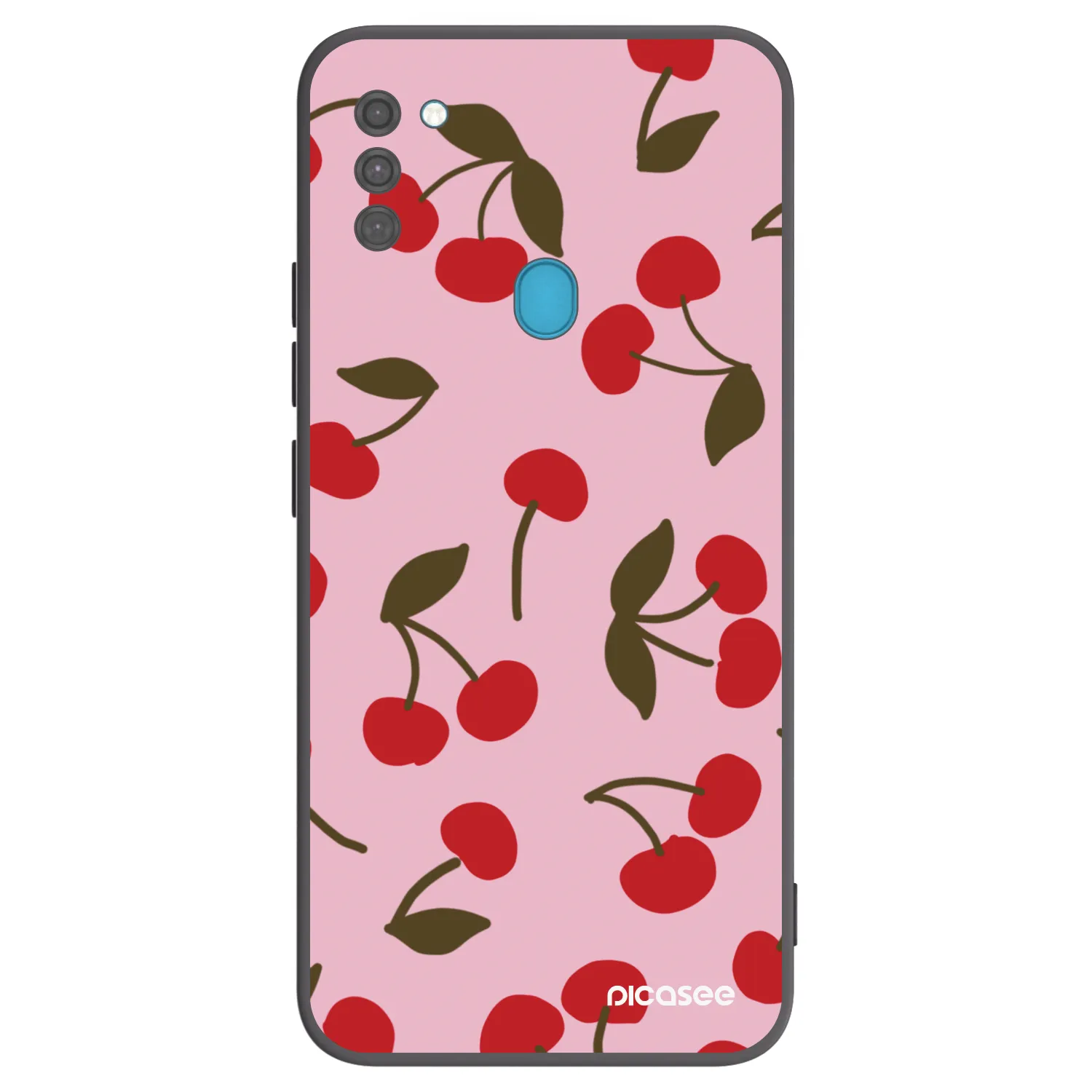 Picasee Samsung Galaxy M11 Hülle - Schwarzes Silikon - Cherry