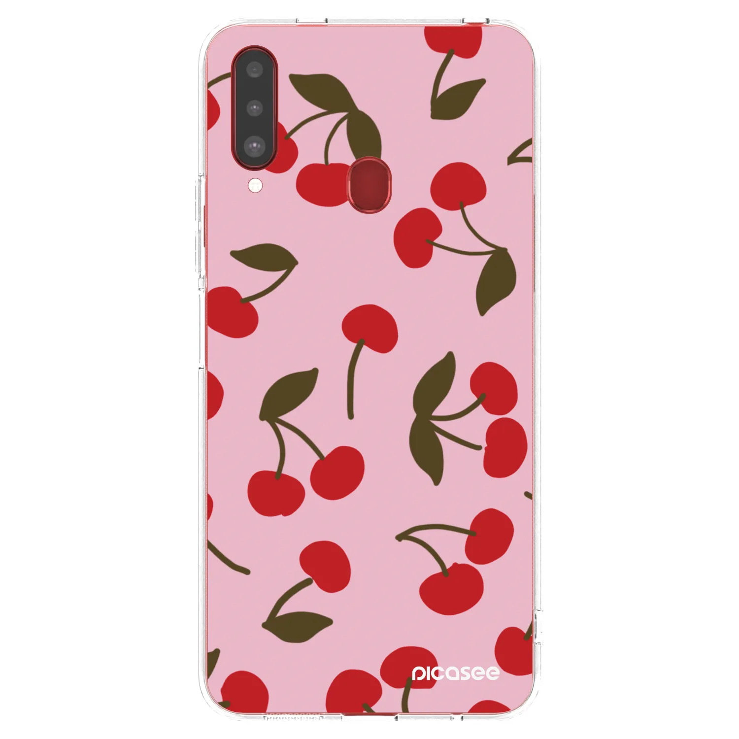 Picasee Samsung Galaxy A20s Hülle - Transparentes Silikon - Cherry