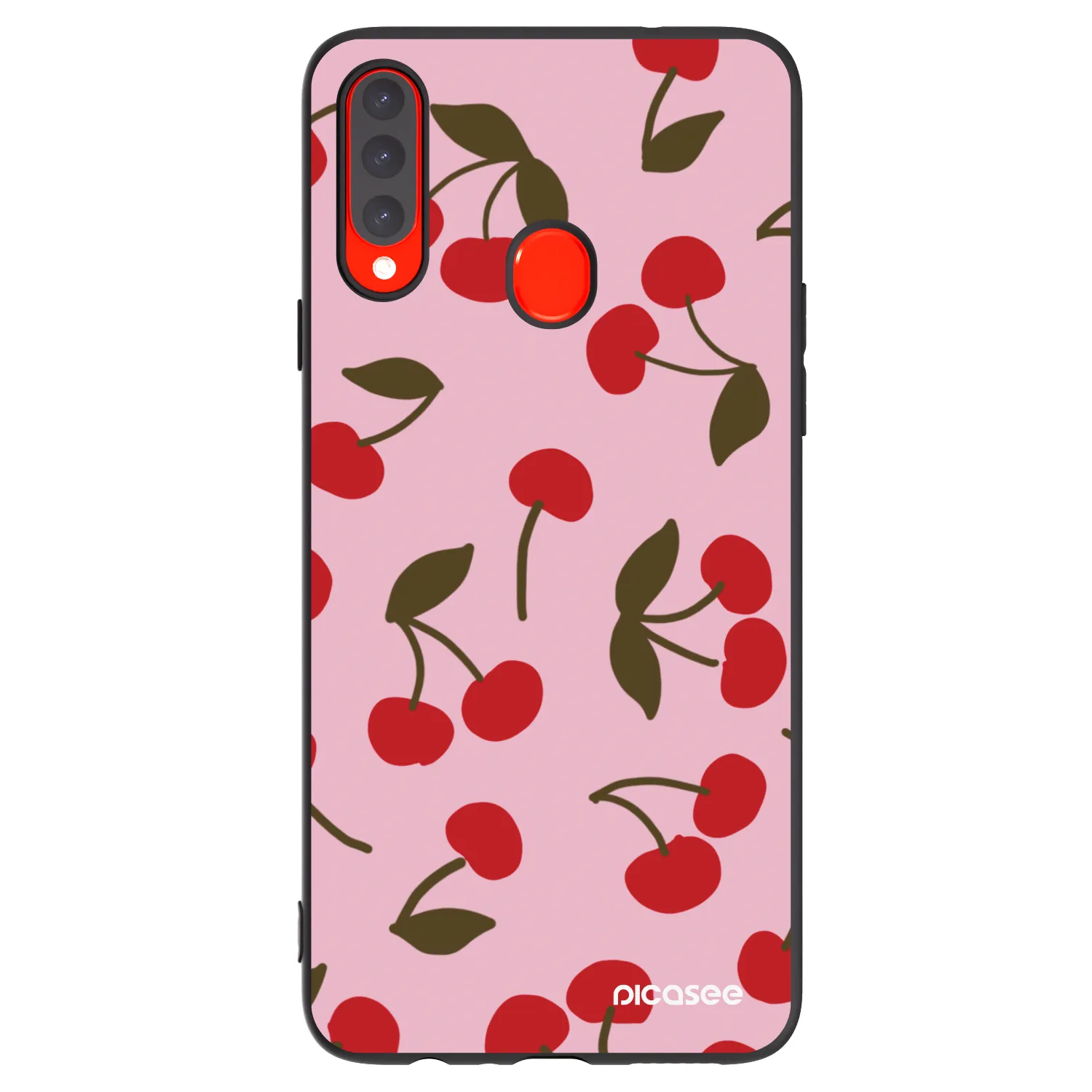 Picasee Samsung Galaxy A20s Hülle - Schwarzes Silikon - Cherry