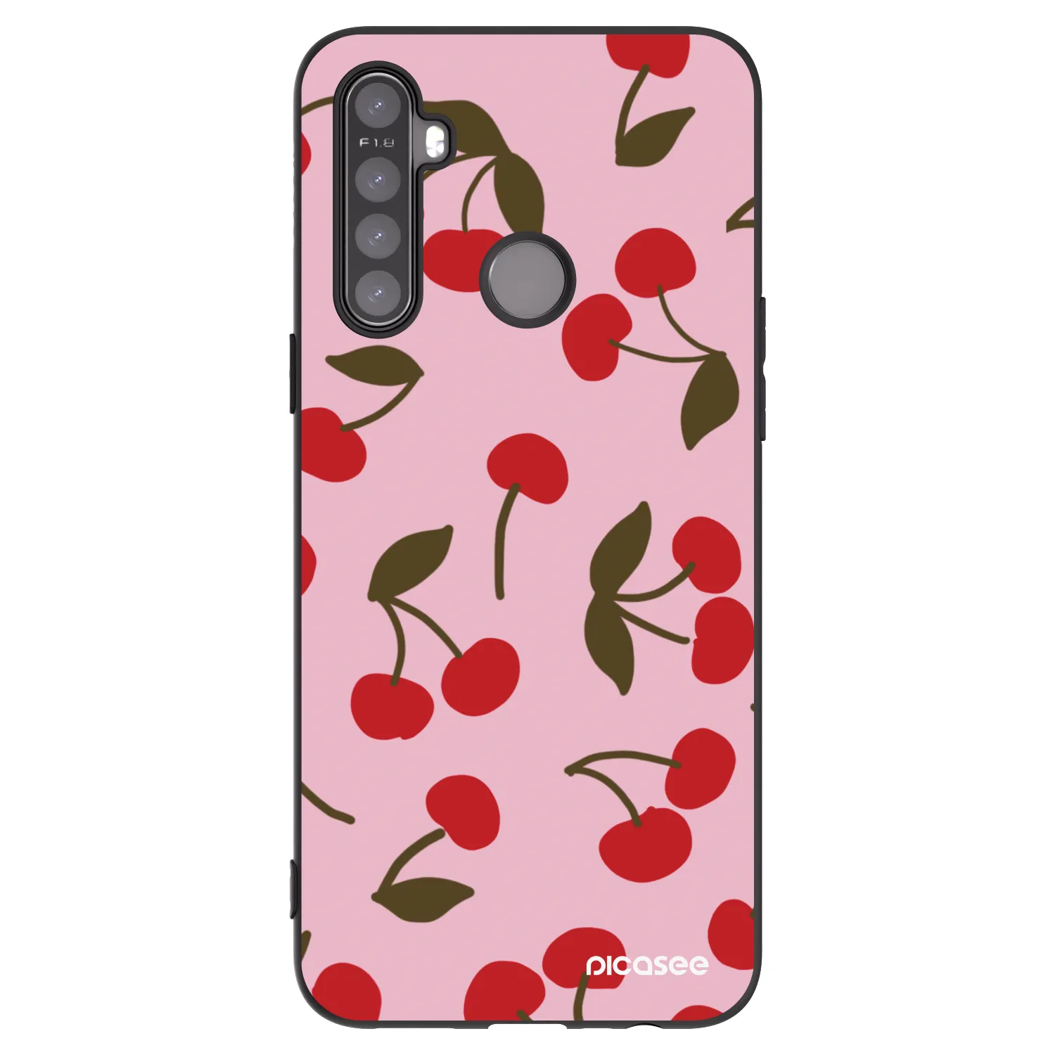 Picasee Realme 6i Hülle - Schwarzes Silikon - Cherry