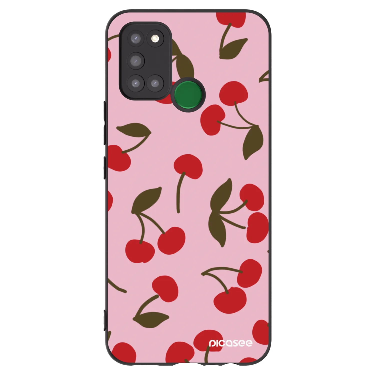 Picasee Realme 7i Hülle - Schwarzes Silikon - Cherry