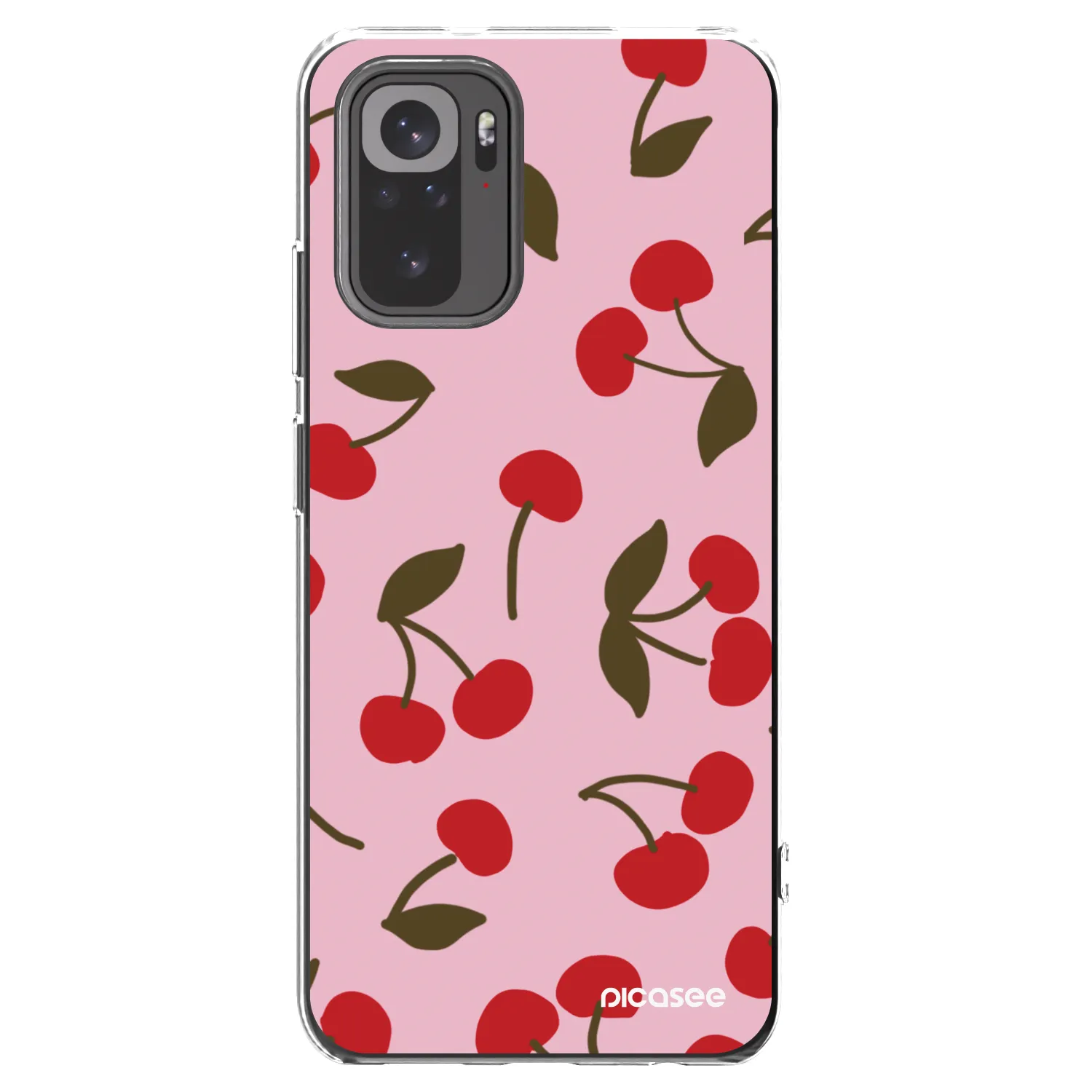 Picasee Xiaomi Redmi Note 10S Hülle - Transparentes Silikon - Cherry