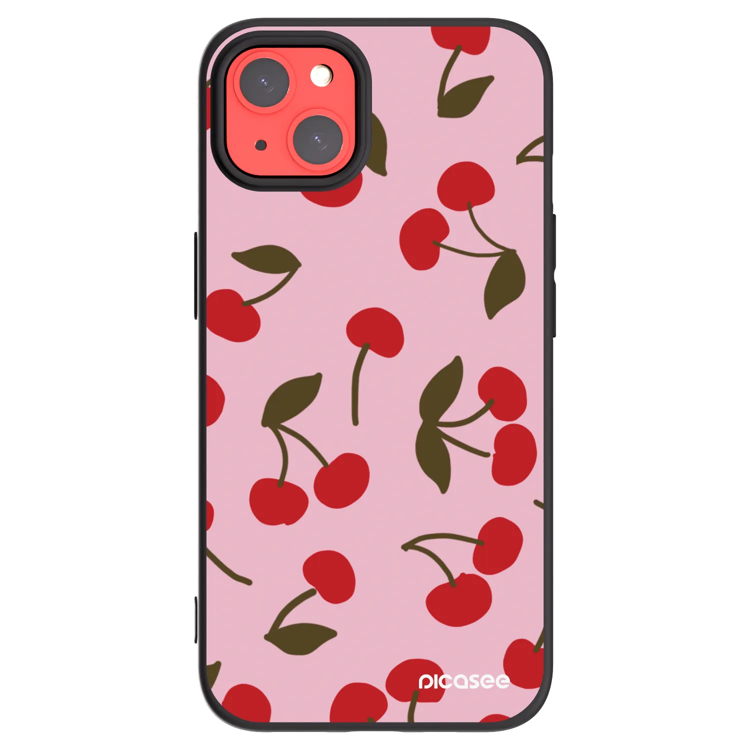 Picasee Apple iPhone 13 Hülle - Schwarzes Silikon - Cherry