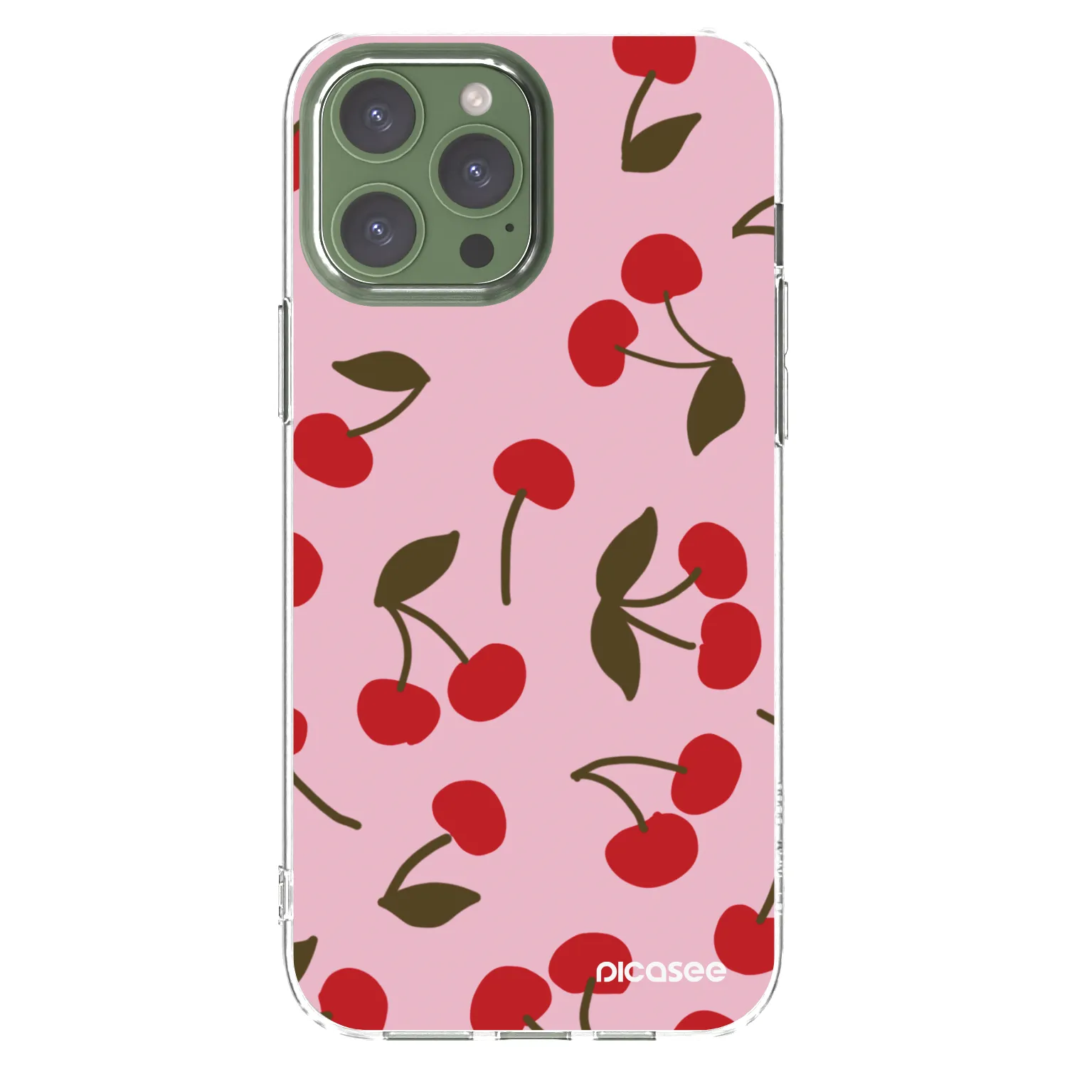 Picasee Apple iPhone 13 Pro Max Hülle - Transparentes Silikon - Cherry