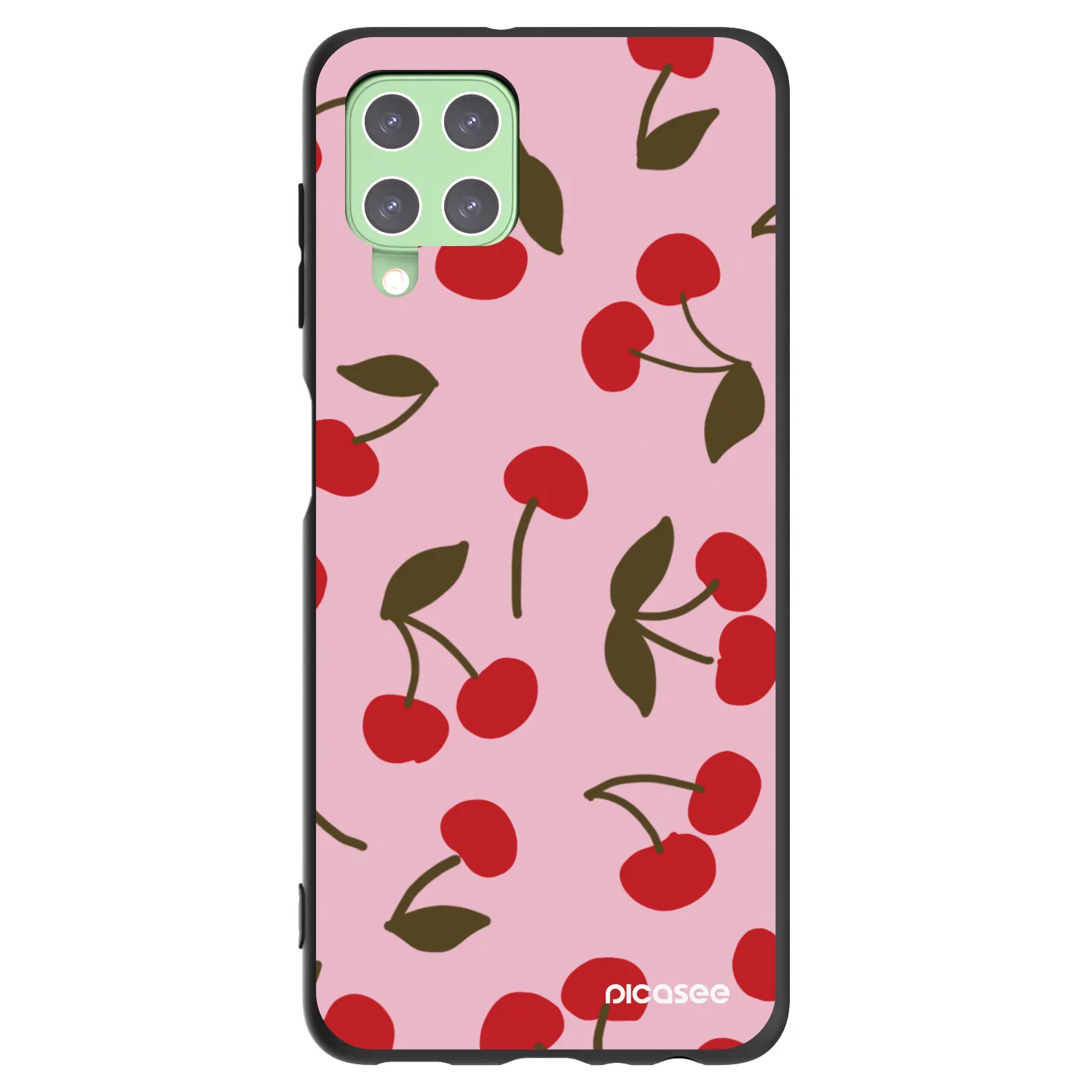 Picasee Samsung Galaxy A22 A225F 4G Hülle - Schwarzes Silikon - Cherry
