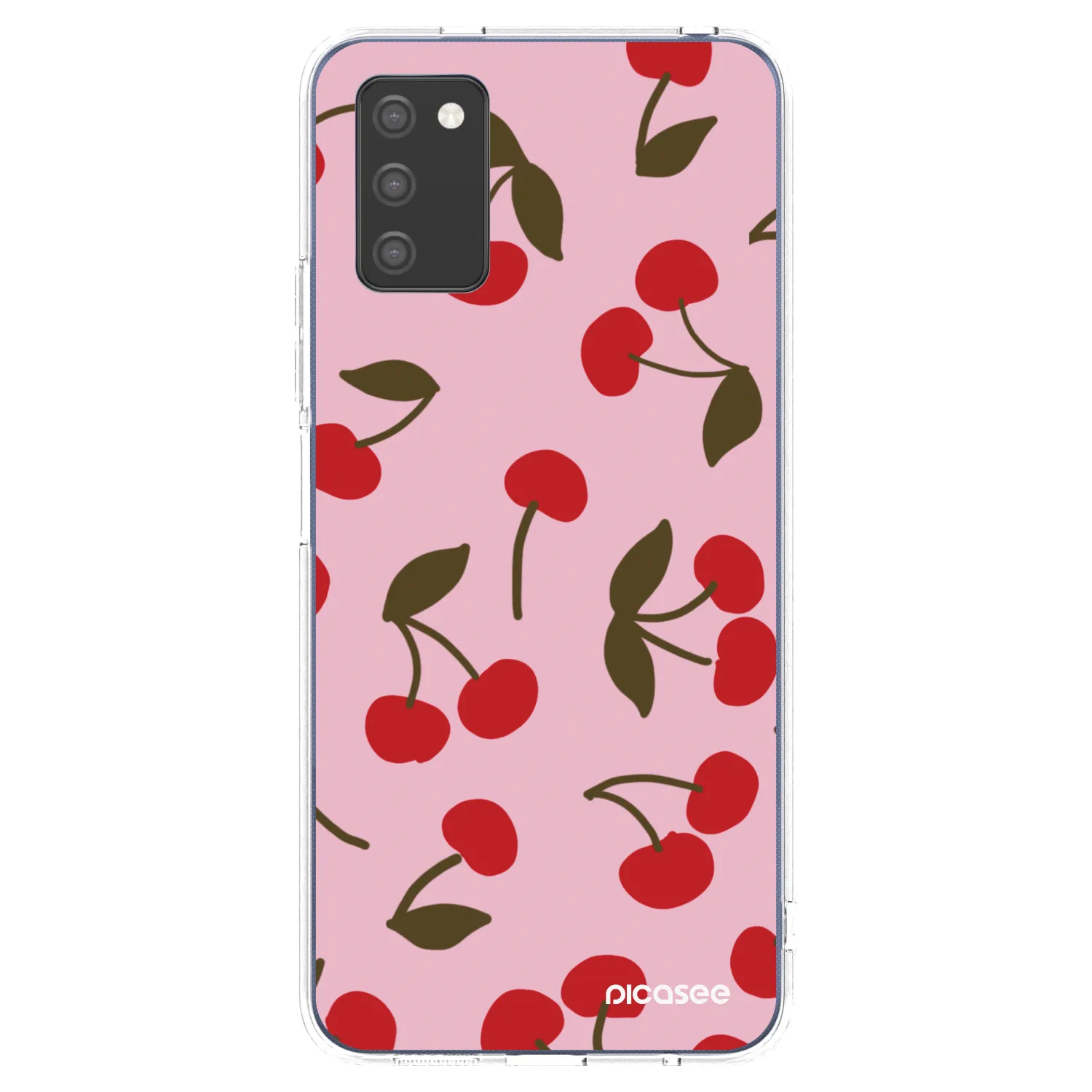 Picasee Samsung Galaxy A03s A037G Hülle - Transparentes Silikon - Cherry
