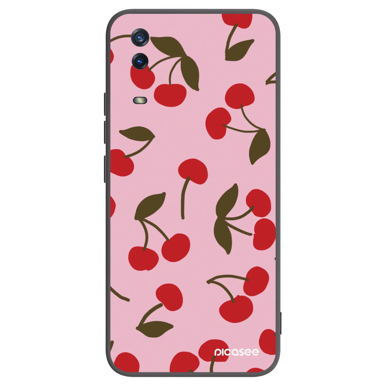 Picasee Vivo Y11s Hülle - Schwarzes Silikon - Cherry