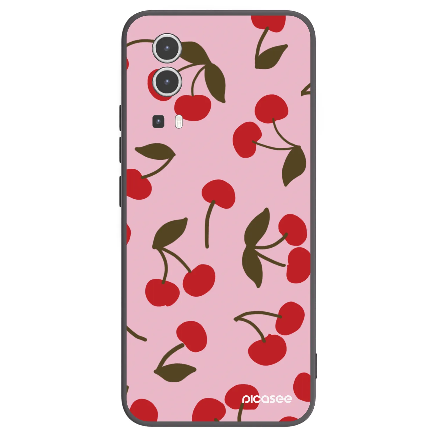 Picasee Vivo Y72 5G Hülle - Schwarzes Silikon - Cherry
