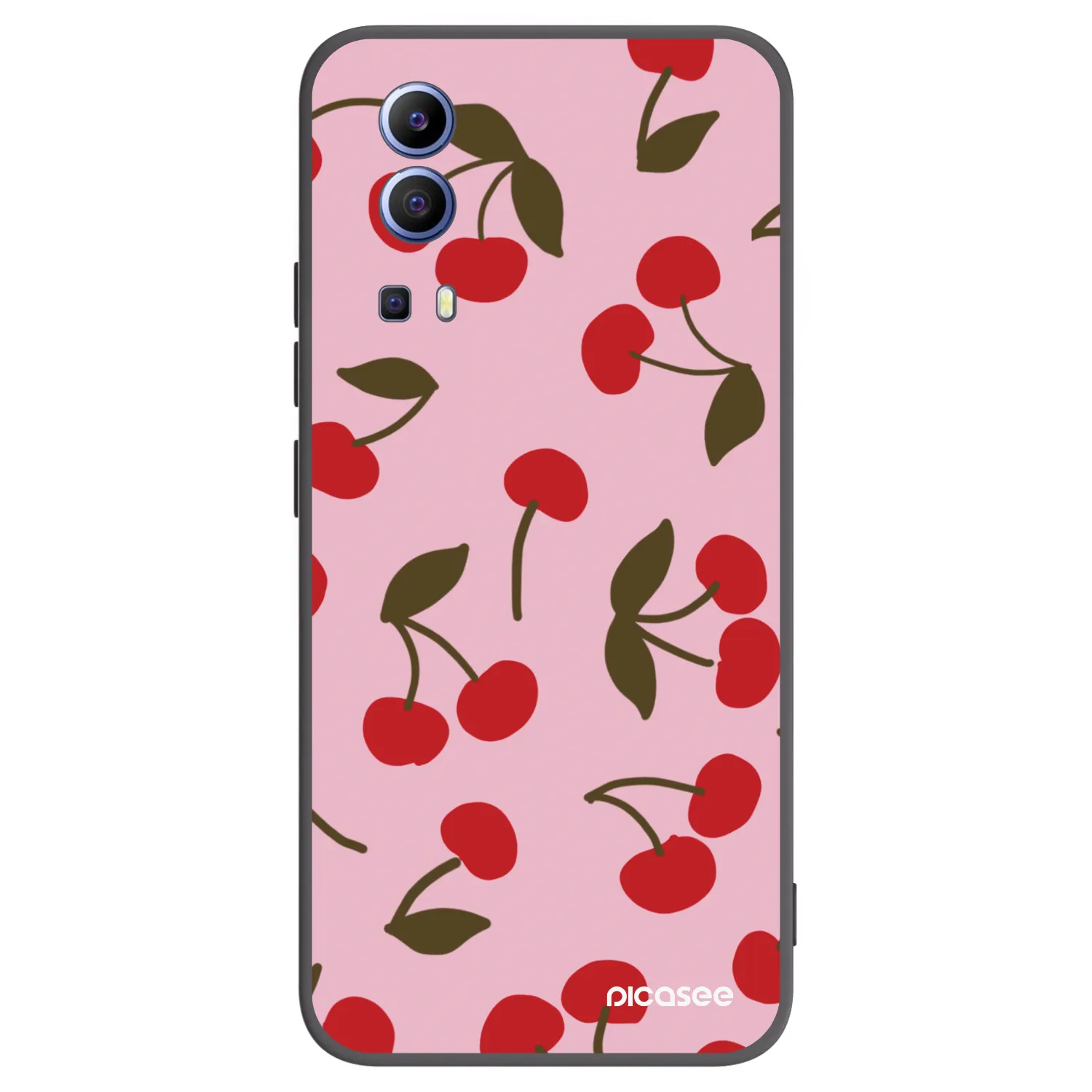 Picasee Vivo Y52 5G Hülle - Schwarzes Silikon - Cherry