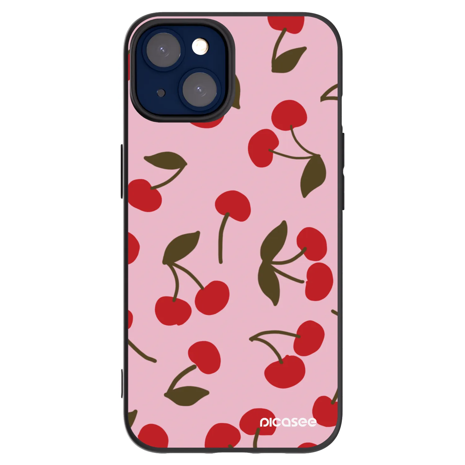 Picasee Apple iPhone 14 Hülle - Schwarzes Silikon - Cherry