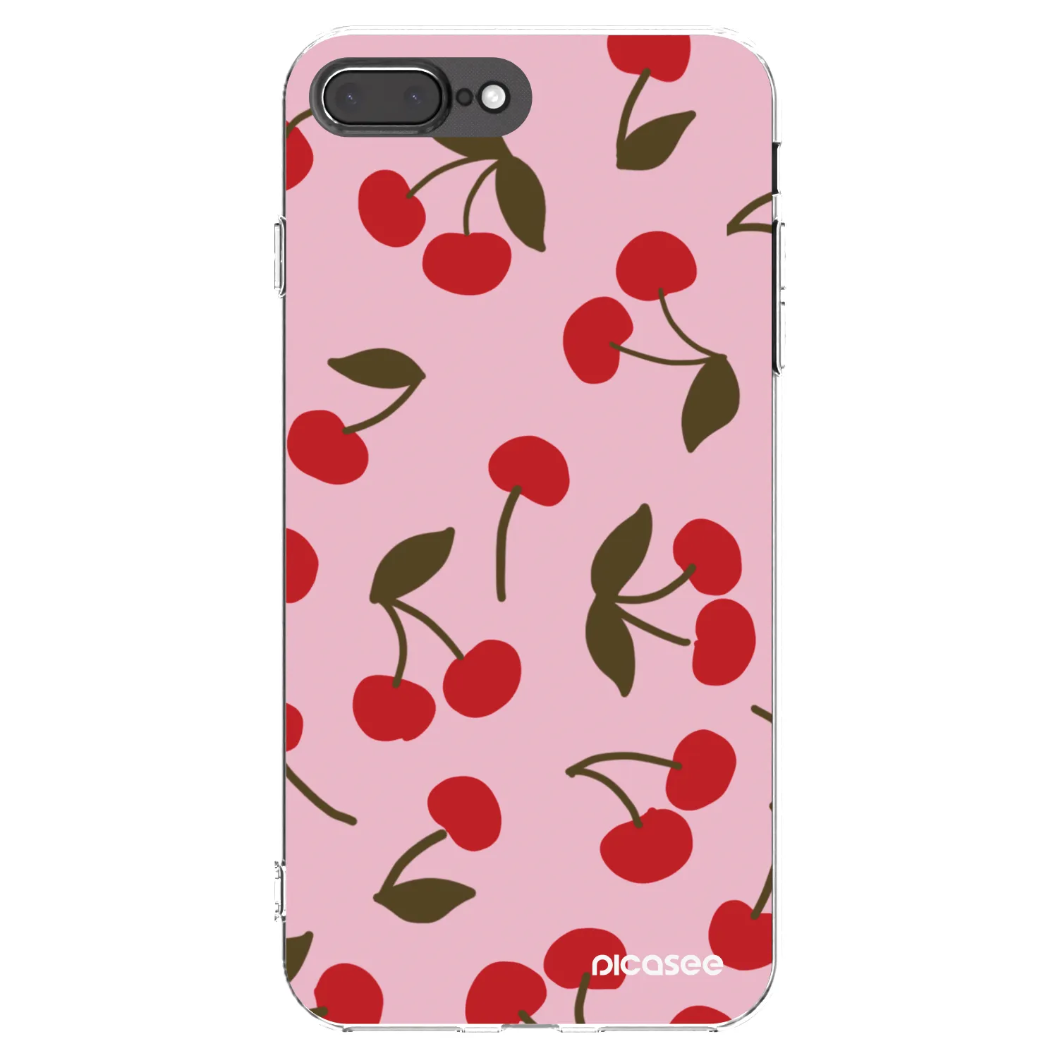 Picasee Apple iPhone 8 Plus Hülle - Transparentes Silikon - Cherry