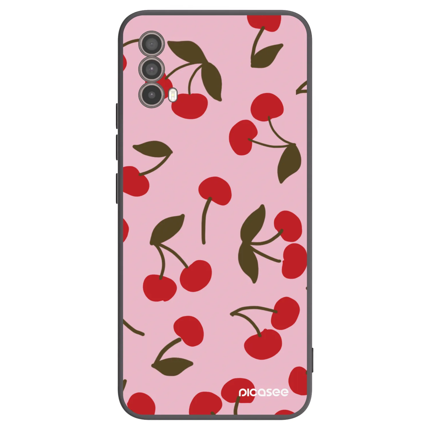 Picasee Motorola Moto E40 Hülle - Schwarzes Silikon - Cherry